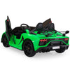 Licensed Lamborghini 24V Kids Ride On Electric Cars, Battery Powered Drifting Car with Double PU Seats, Remote Control, High-Low Speed, LED Lights, MP3, USB, Toy Gift for 3-8 Years Old, Green