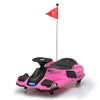 12V Kids Ride-On Drifting Car, Electric Go Kart w/ MP3, USB, LED Lights, High-Low Speed, Power Display, Protector, Battery Powered Racing Vehicle Toy Gift for Children, 8-12 Years Old,Pink