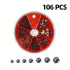 106/205pcs Round Split Shot Weights Set; Removable Split Shot Dispenser; Fishing Weights Sinkers; Fishing Tackle Accessories