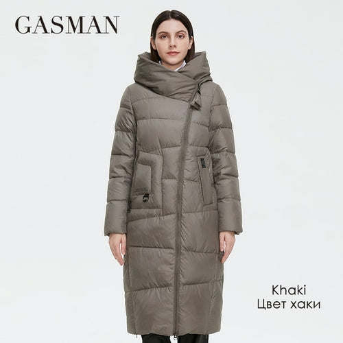 Gasman 2022 New Winter Down Jacket Women Long Thick Coat Hooded Puffer