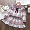 2022 New Girl Sweater Clothes Children Winter Dress Bow Doll Collar Clothes Coat Casual Dress Sweater Christmas Girls Suits