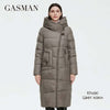 Gasman 2022 New Winter Down Jacket Women Long Thick Coat Hooded Puffer