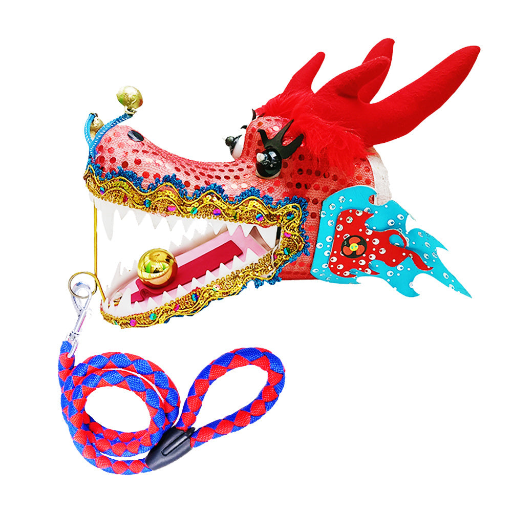 Lightweight Dragon Poi with 3D Dragon Head & Swing Rope Combo for Kids and Beginners, Flowy Dragon Ribbon Streamer Outdoor Fitness Golden Dragon Stage Prop Set