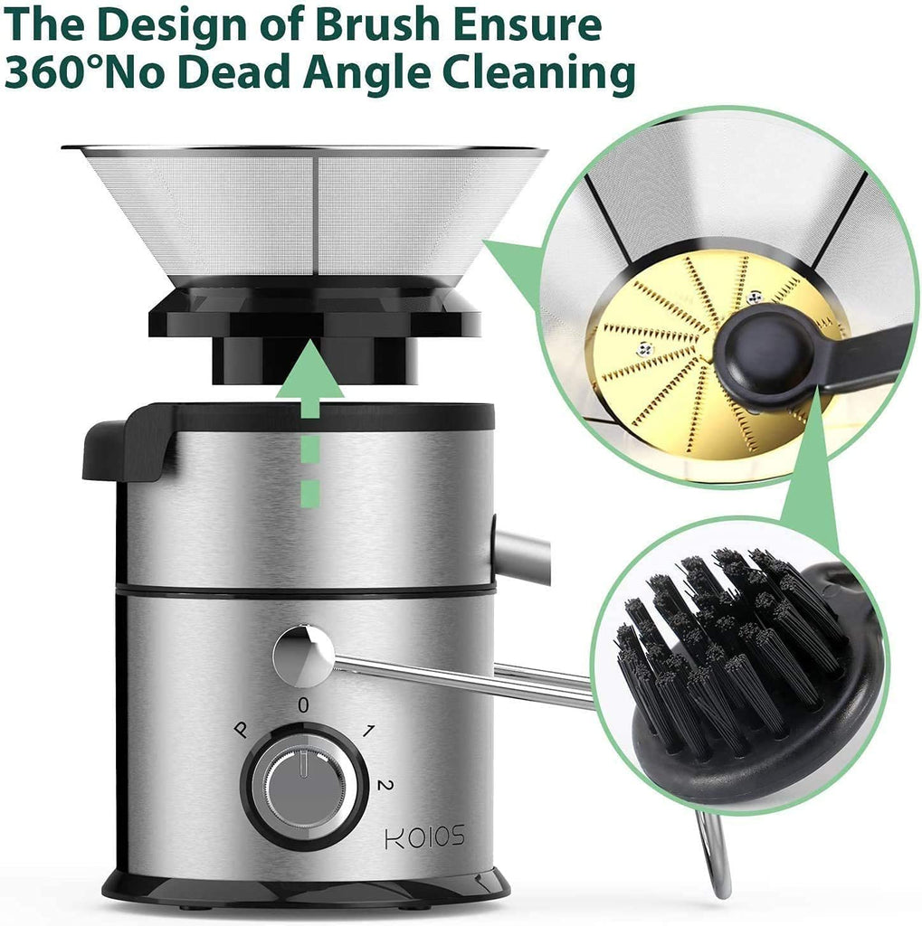 KOIOS Centrifugal Juicer Machines;  Juice Extractor with Extra Large 3inch Feed Chute Filter;  High Juice Yield for Fruits and Vegetables;  Easy to Clean;  100% BPA-Free;  1200W Dishwasher Safe