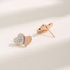 2023 new cartoon crystal peach heart earrings female students in South Korea temperament niche design versatile earrings ear jewelry