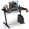 43.5 Inch Height Adjustable Gaming Desk with Blue LED Lights