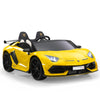 Licensed Lamborghini 24V Kids Ride On Electric Cars, Battery Powered Drifting Car with Double PU Seats, Remote Control, High-Low Speed, LED Lights, MP3, USB, Toy Gift for 3-8 Years Old, Yellow