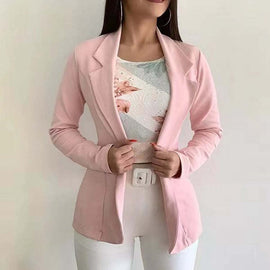 Autumn Thin Blazer Fashion Women's Casual Office Lapel Long-sleeved Solid Color Jacket Suit Single Button Slim Small Blazer