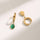 Titanium steel emerald earrings 2022 new temperament simple small design sense earrings light luxury net red earrings