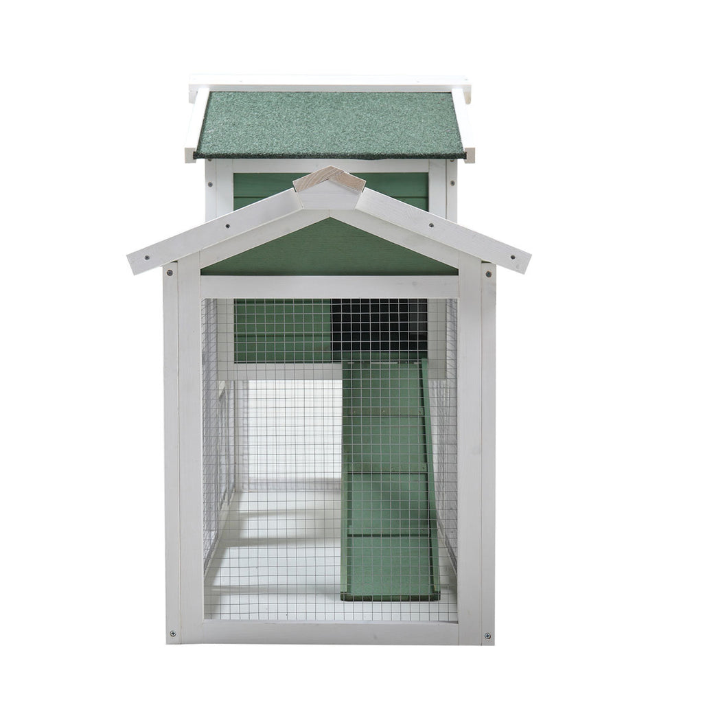 Large Wooden Rabbit Hutch Indoor and Outdoor Bunny Cage with a Removable Tray and a Waterproof Roof