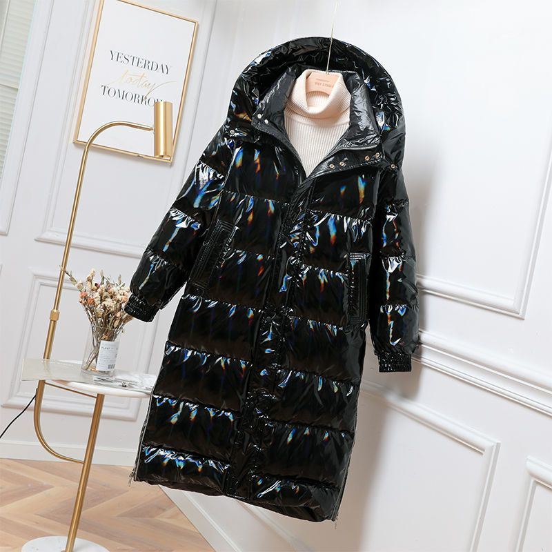 Snow Coat Winter Clothes Woman Long Black Puffer Jacket Feather Parka Hooded Down Jacket