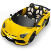 Licensed Lamborghini 24V Kids Ride On Electric Cars, Battery Powered Drifting Car with Double PU Seats, Remote Control, High-Low Speed, LED Lights, MP3, USB, Toy Gift for 3-8 Years Old, Yellow