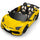Licensed Lamborghini 24V Kids Ride On Electric Cars, Battery Powered Drifting Car with Double PU Seats, Remote Control, High-Low Speed, LED Lights, MP3, USB, Toy Gift for 3-8 Years Old, Yellow