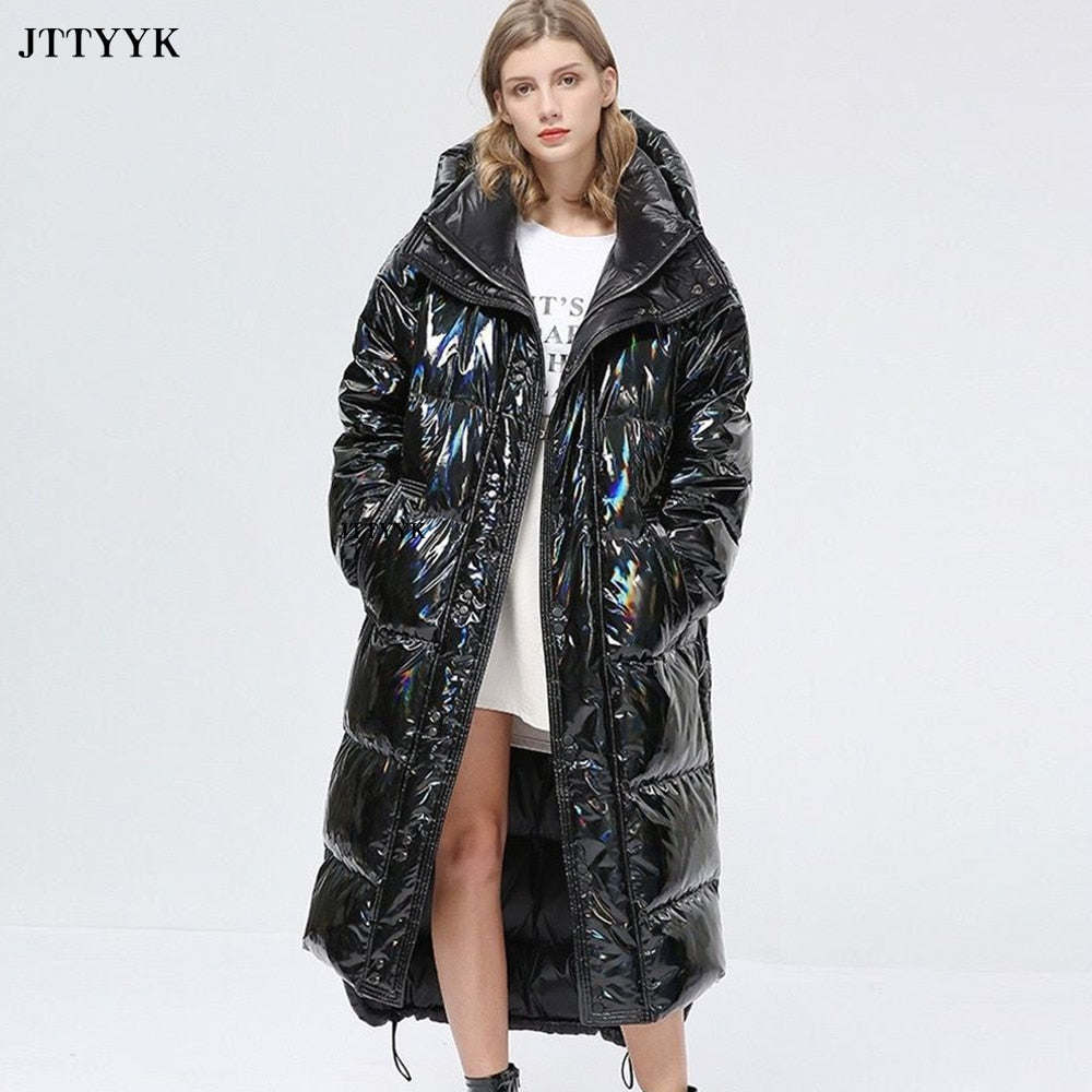 Snow Coat Winter Clothes Woman Long Black Puffer Jacket Feather Parka Hooded Down Jacket