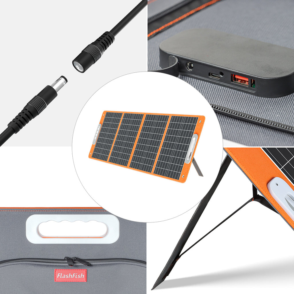 320W Portable Power Station;  Flashfish 292Wh 80000mAh Solar Generator Backup Power With LASHFISH 18V/100W Foldable Solar Panel;  Portable Solar Charger