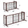 38"-71" Adjustable Wooden Pet Gate for Dogs, Indoor Freestanding Dog Fence for Doorways, Stairs, Deep Brown