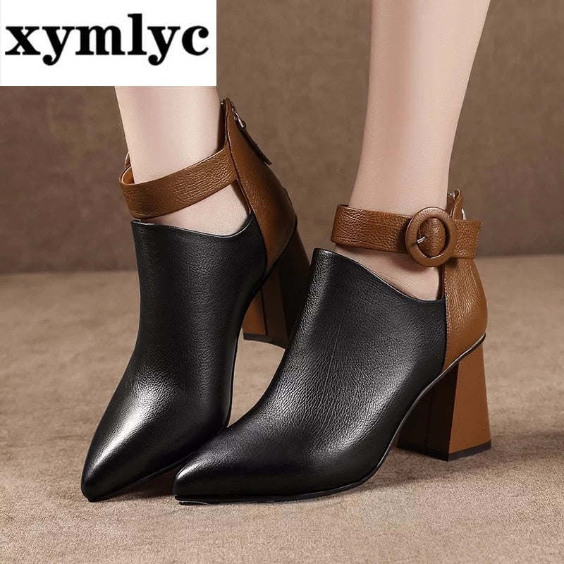 Autumn Early Winter Shoes Women Boots Fashion Ladies High Heels Boots Pointed toe Woman Party Shoes Women Ankle Boots