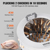 VEVOR Chicken Plucker Machine, 20" Diameter Stainless Steel Drum De-Feather Remover Poultry, 280RPM Defeathering Equipment with 108 Soft Fingers, 500W Motor for Efficient Poultry Plucking