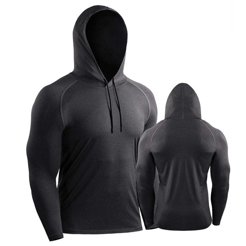 Male Training Shirts Quick Drying Gym Clothing Musculation Sportswear Fitness Running Jackets Rashguards Hoodies ropa deportiva