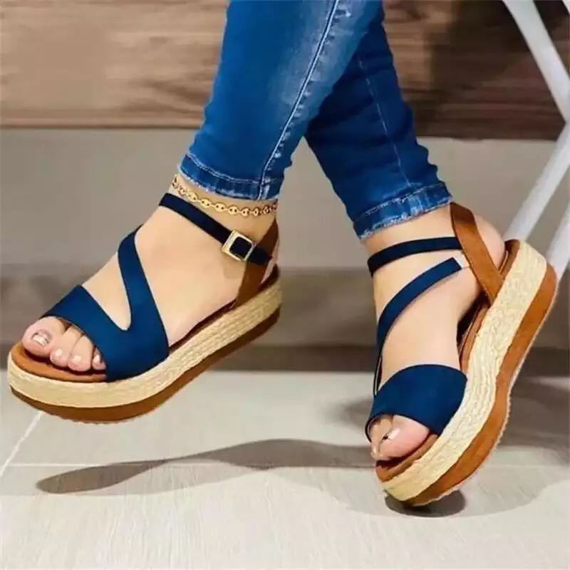 Platform Sandals Hollow Buckle Women's Shoes