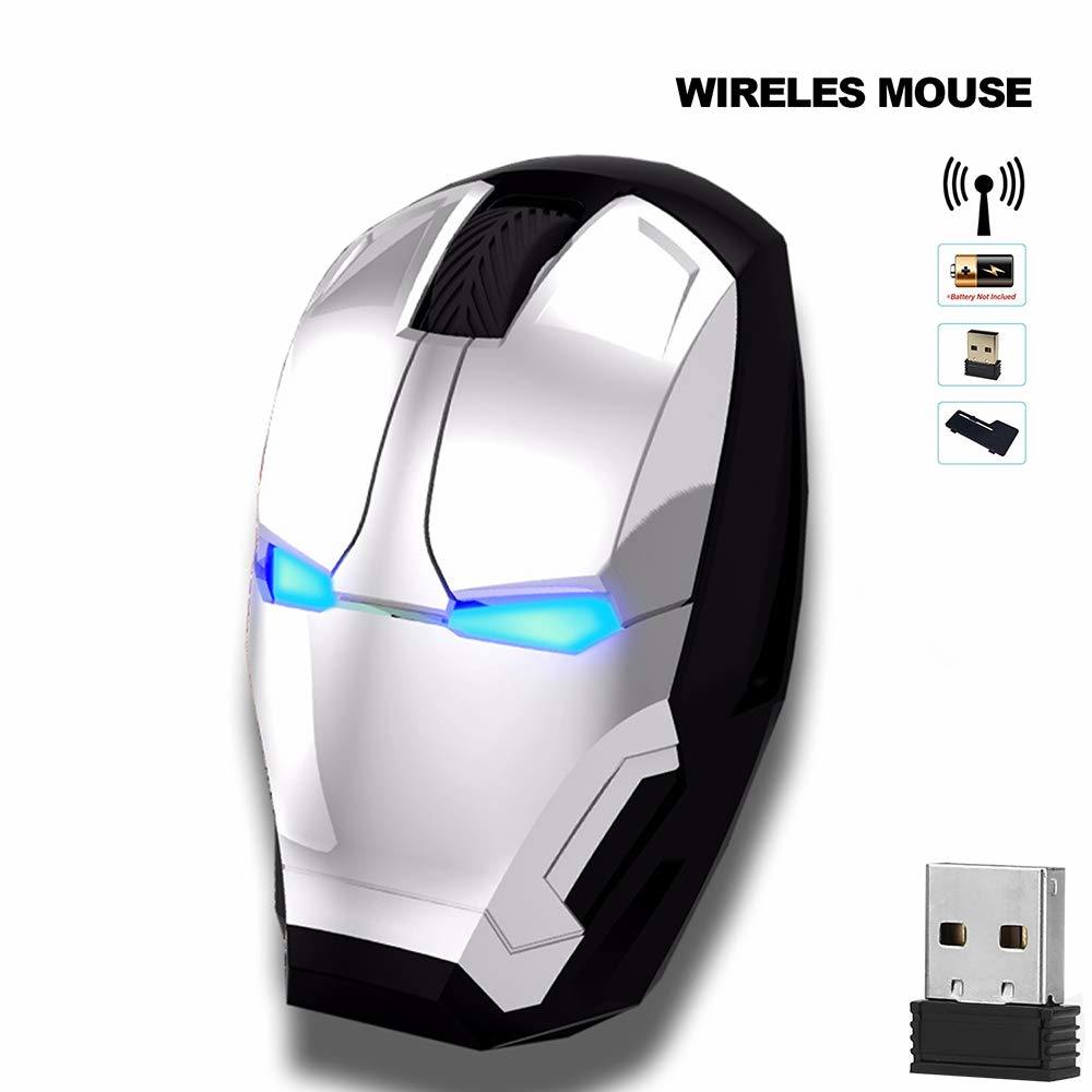 Wireless Mice Iron Man Mouse Mouses Computer Button Silent Click 800/1200/1600/2400DPI Adjustable USB Optical Mice For Computer