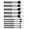 Mini Makeup Brushes Set for Travel - Synthetic, 10 Pieces, Black/Silver