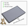 Cat Litter Mat, Kitty Litter Trapping Mat, Double Layer Mats with MiLi Shape Scratching design, Urine Waterproof, Easy Clean, Scatter Control 21" x 14" Grey