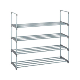 2 Set 4 Tiers Shoe Rack Shoe Tower Shelf Storage Organizer For Bedroom, Entryway, Hallway, and Closet Gray Color