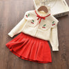 2022 New Girl Sweater Clothes Children Winter Dress Bow Doll Collar Clothes Coat Casual Dress Sweater Christmas Girls Suits