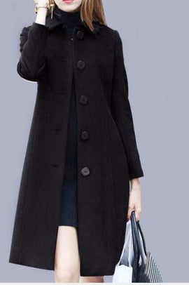 Fashionable Mid Length Women's Wool Coat Jacket