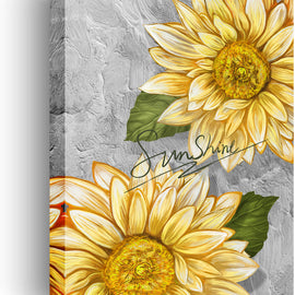 Sunflower Wall Art Bathroom Decor Yellow Flower Canvas Wall Art Sunflower Pictures Wall Decor Floral Prints Painting Framed Artwork for Bedroom Living Room Home Office Decoration,Ready to Hang 12