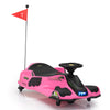 12V Kids Ride-On Drifting Car, Electric Go Kart w/ MP3, USB, LED Lights, High-Low Speed, Power Display, Protector, Battery Powered Racing Vehicle Toy Gift for Children, 8-12 Years Old,Pink