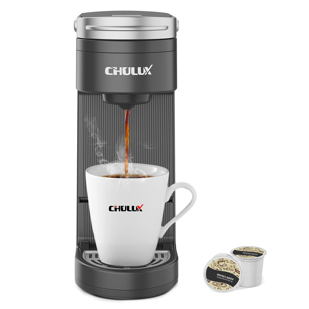 CHULUX Single Serve Coffee Maker KCUP Pod Coffee Brewer, Single Cup Coffee Machine Mini 3 in 1 for K CUP Ground Coffee Tea Filter, One Cup Coffee Maker Fit Travel Mug